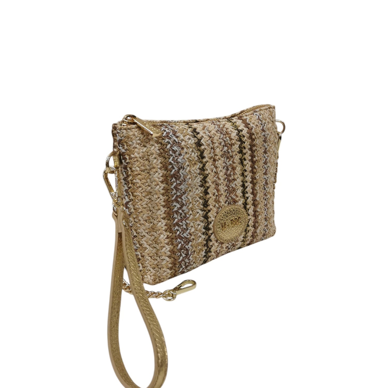 M Brc Pochette Donna Linea Mix Oro con Intreccio