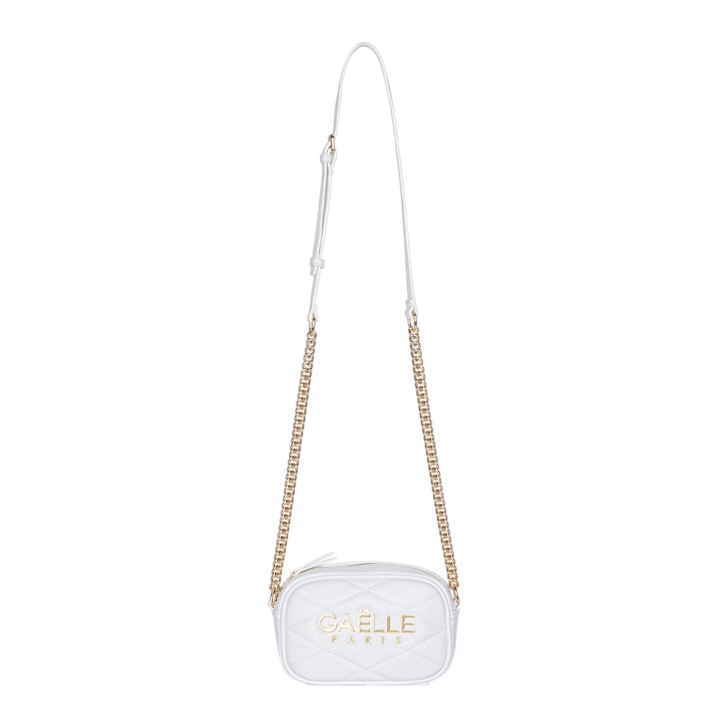 Gaelle Mini Camera Bag Donna Metal Logo Bianca