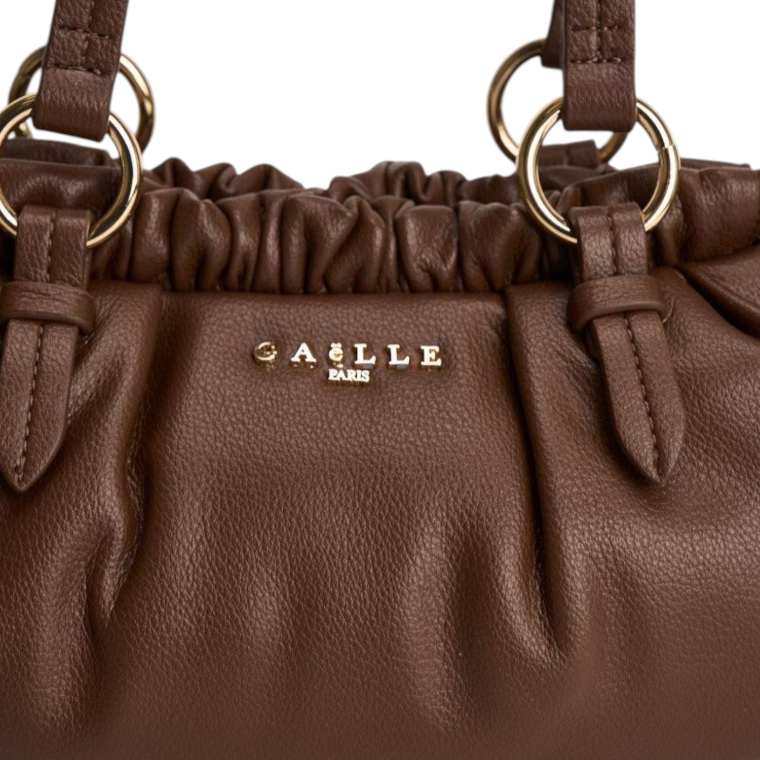 Gaelle Borsa a Spalla Donna in Ecopelle Moka con Coulisse
