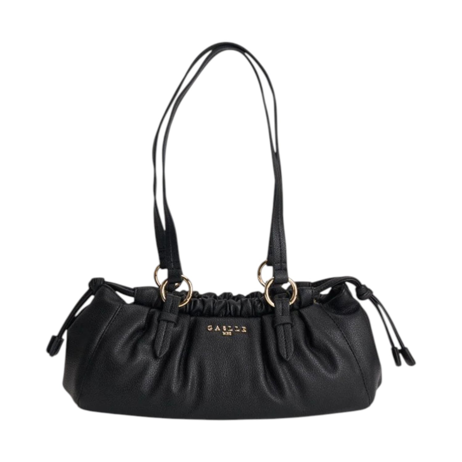 Gaelle Borsa a Spalla Donna in Ecopelle Nera con Coulisse