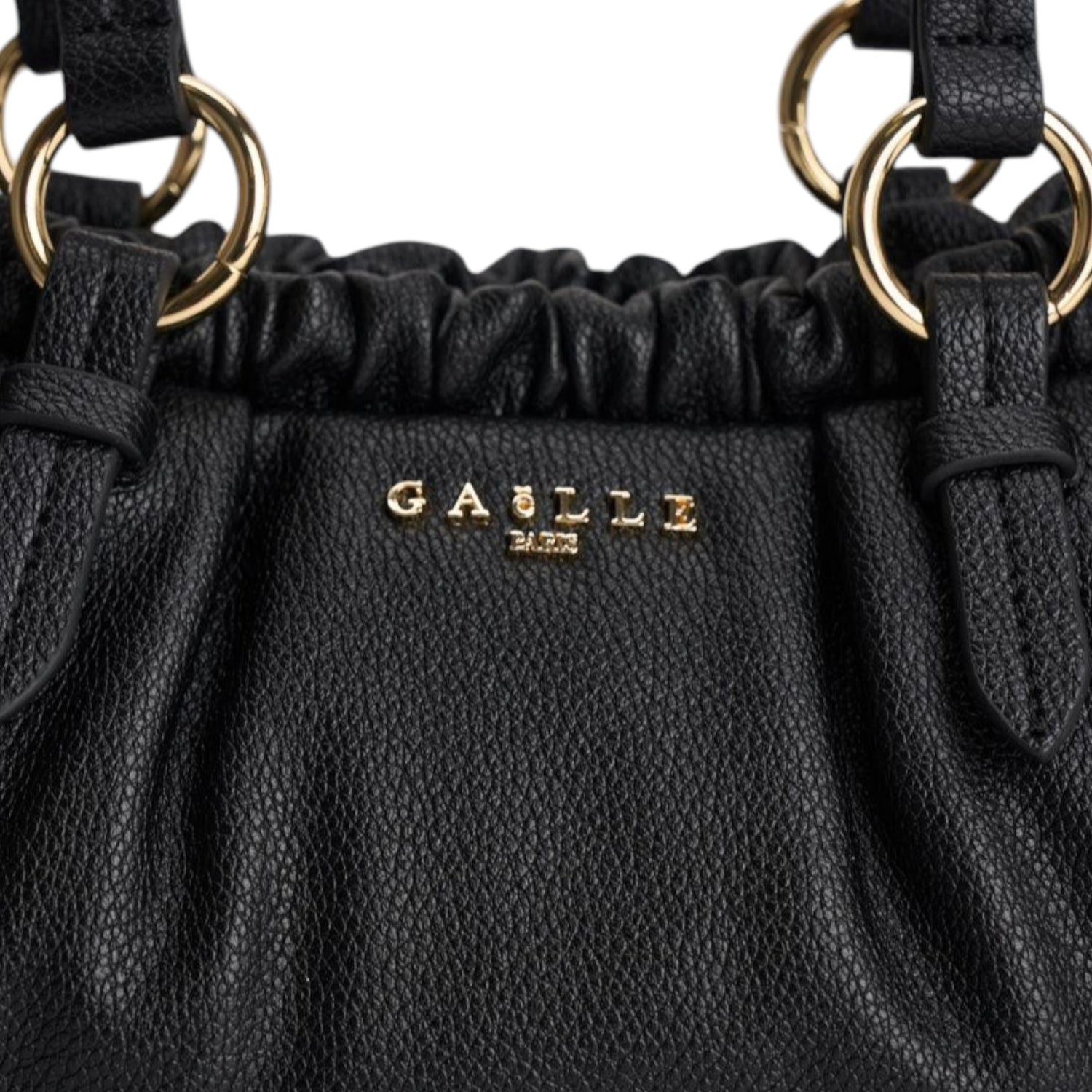 Gaelle Borsa a Spalla Donna in Ecopelle Nera con Coulisse