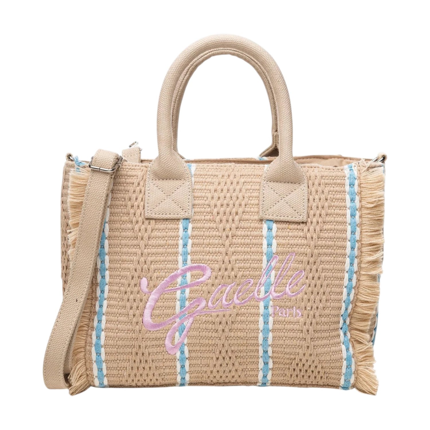 Gaelle Borsa a Mano Donna in Tessuto Beige con Tracolla