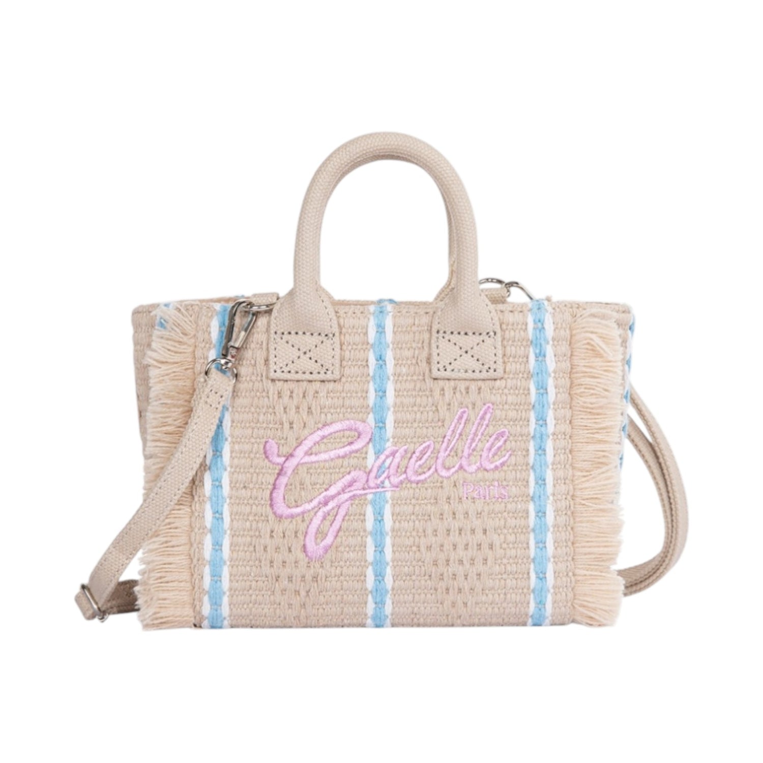 Gaelle Mini Borsa a Mano Donna in Tessuto Beige con Tracolla
