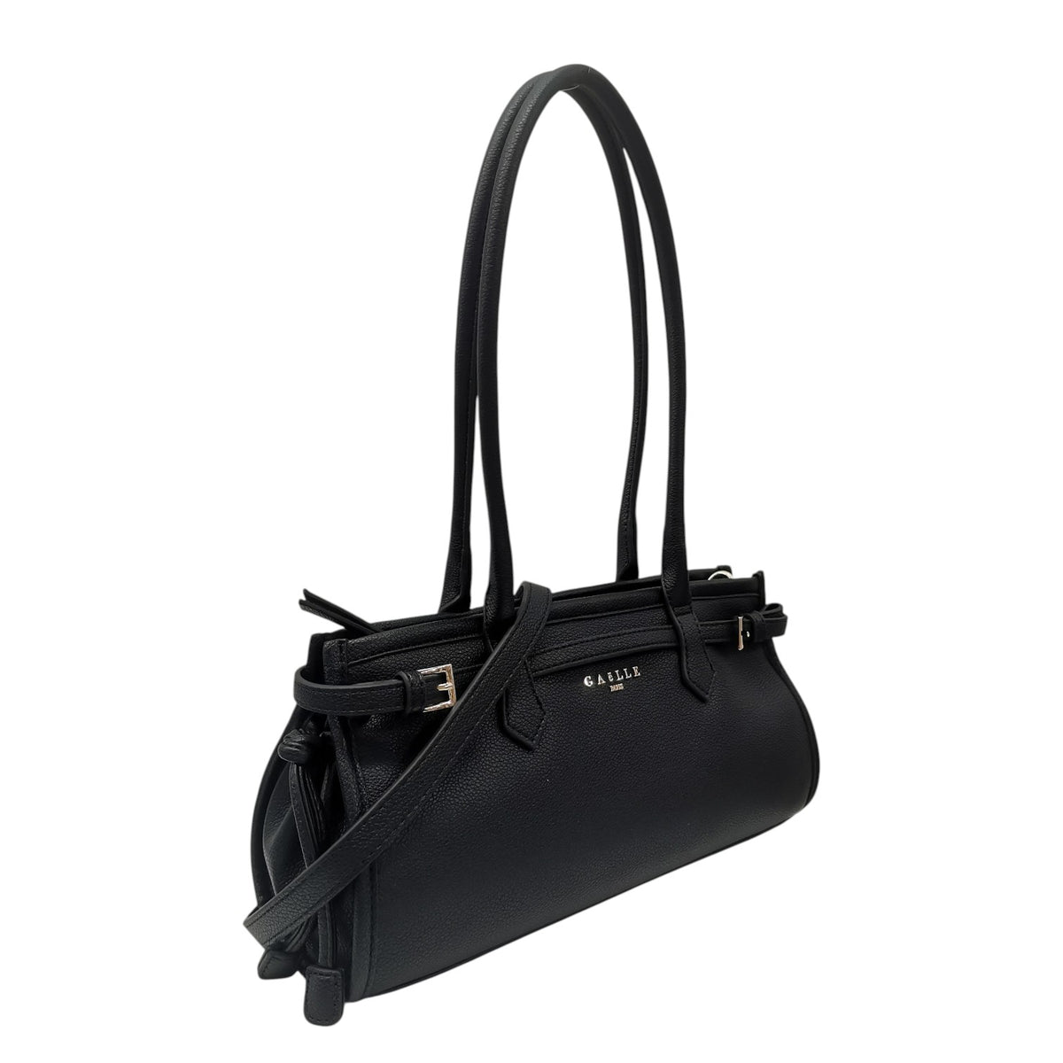 Gaelle Borsa a Spalla Donna in Ecopelle Nera