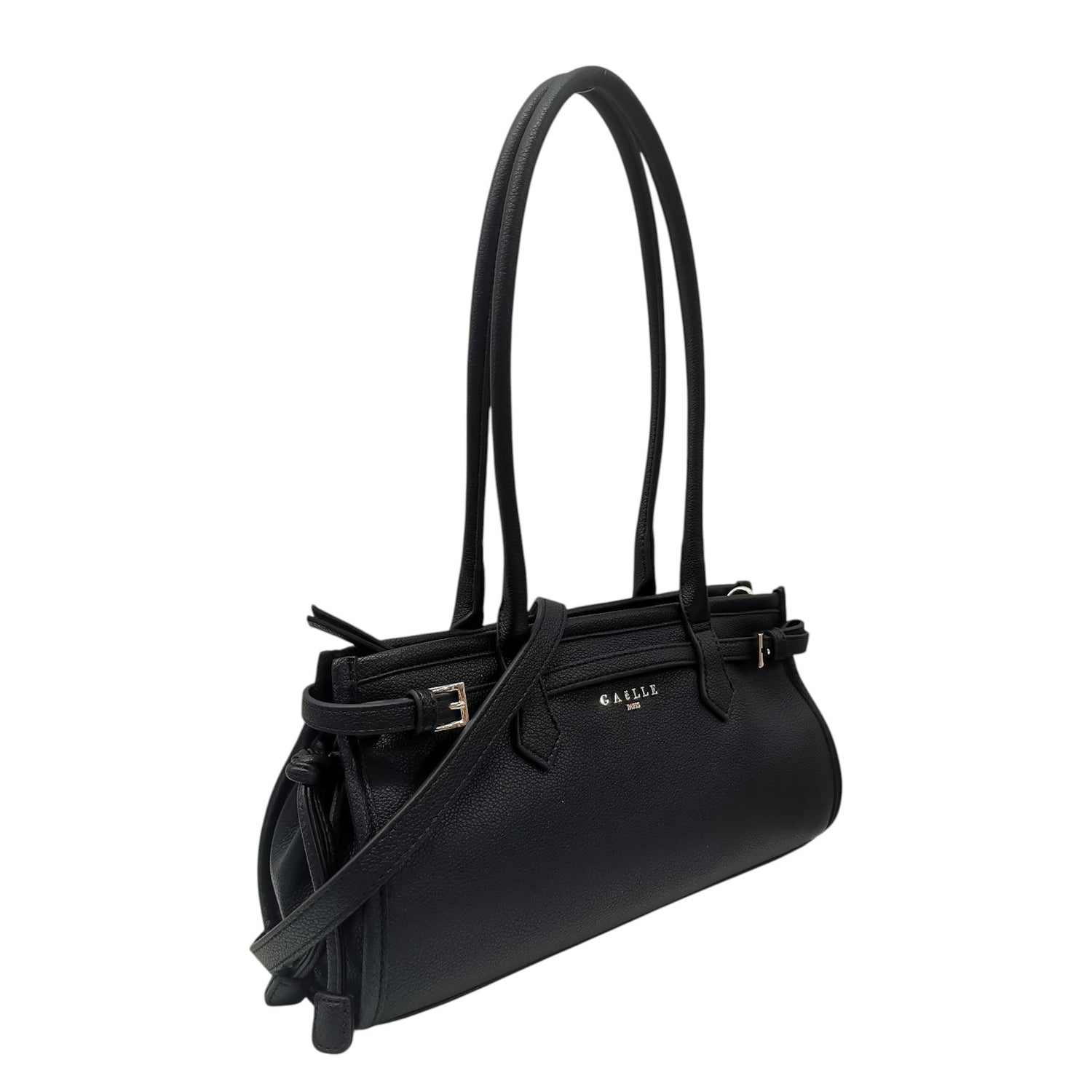 Gaelle Borsa a Spalla Donna in Ecopelle Nera