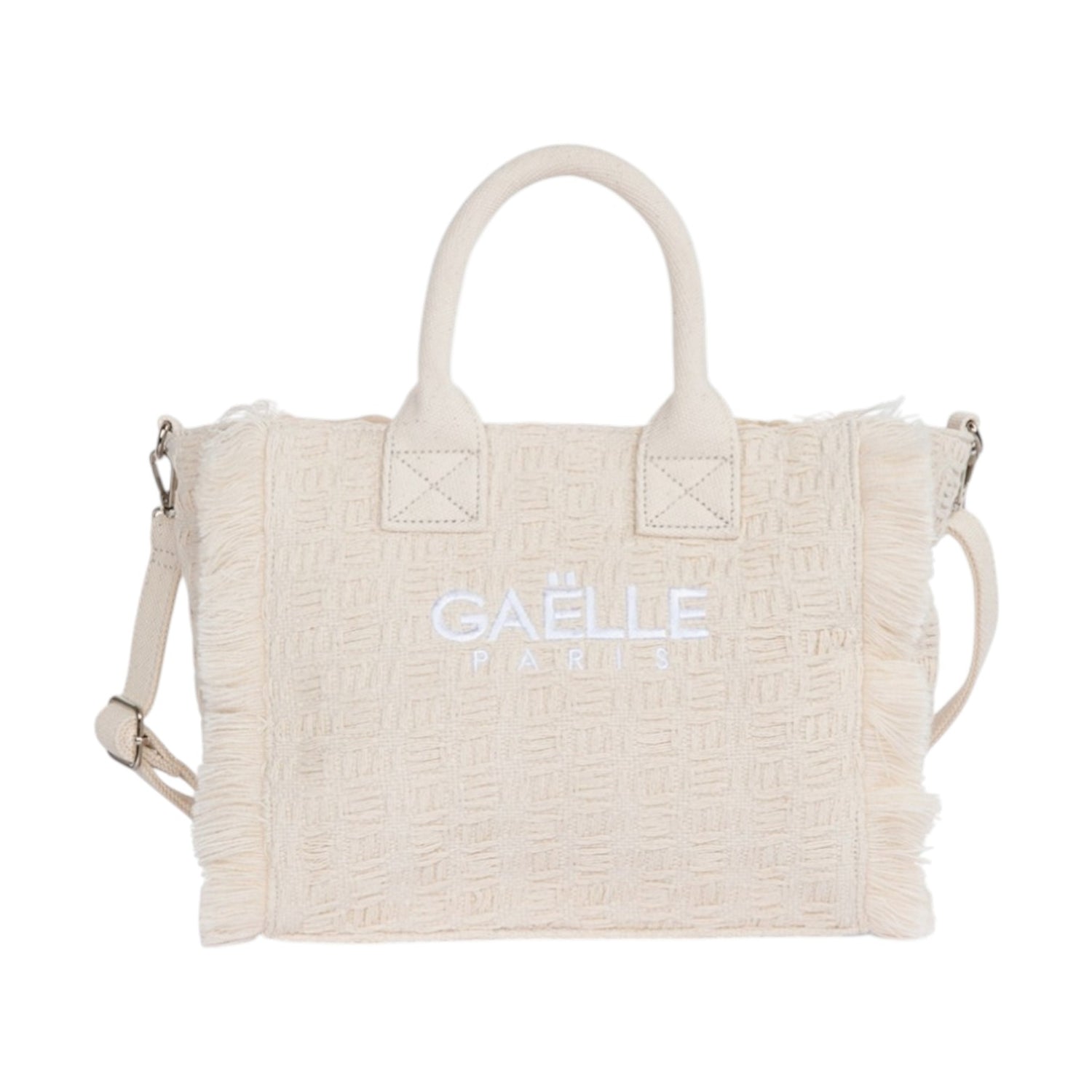 Gaelle Borsa a Mano Grande Donna in Tessuto Beige