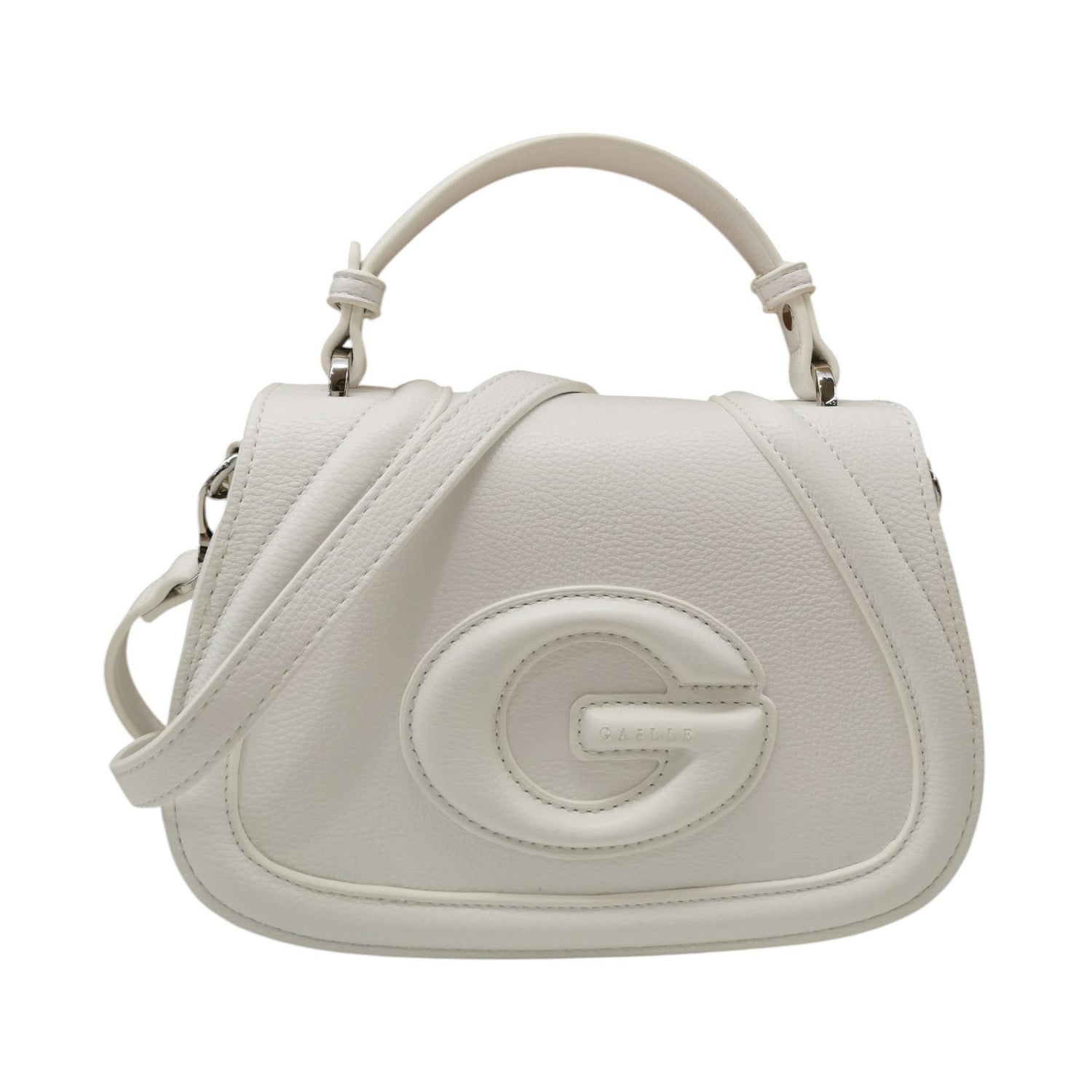 Gaelle Borsa a Mano Donna in Ecopelle Bianca con Logo e Tracolla