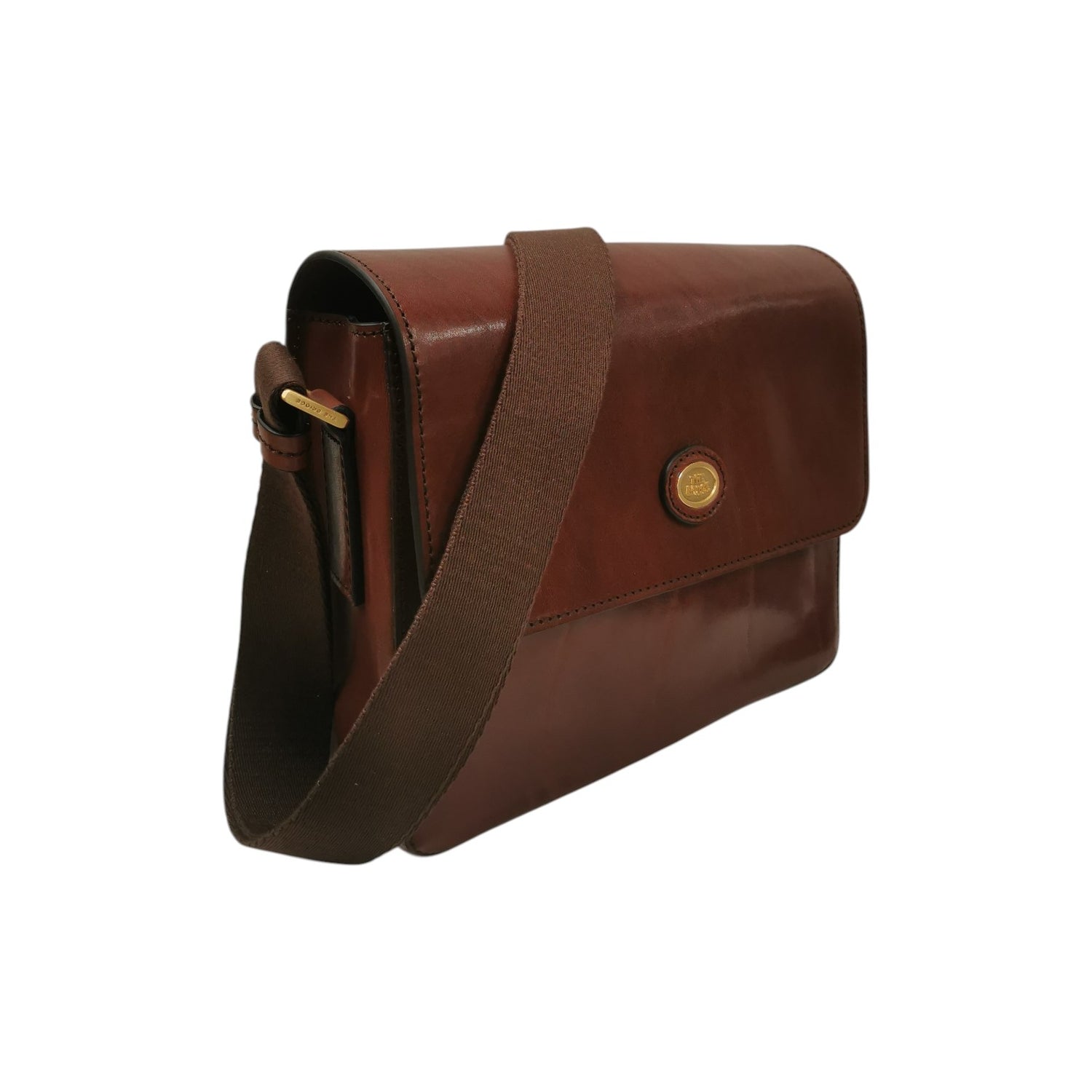 The Bridge Messenger Unisex in Pelle Cuoio con Tracolla