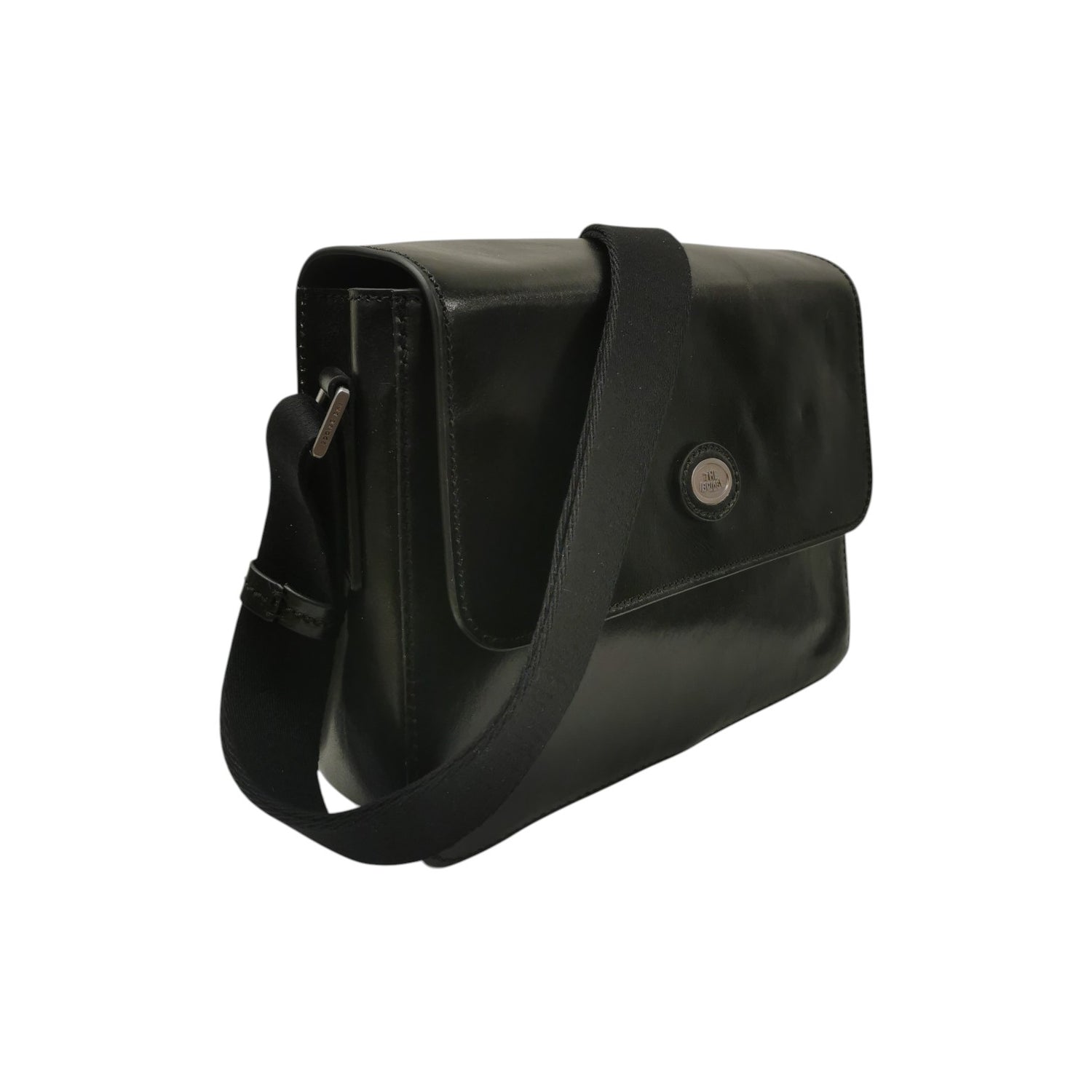 The Bridge Messenger Unisex in Pelle Nera con Tracolla