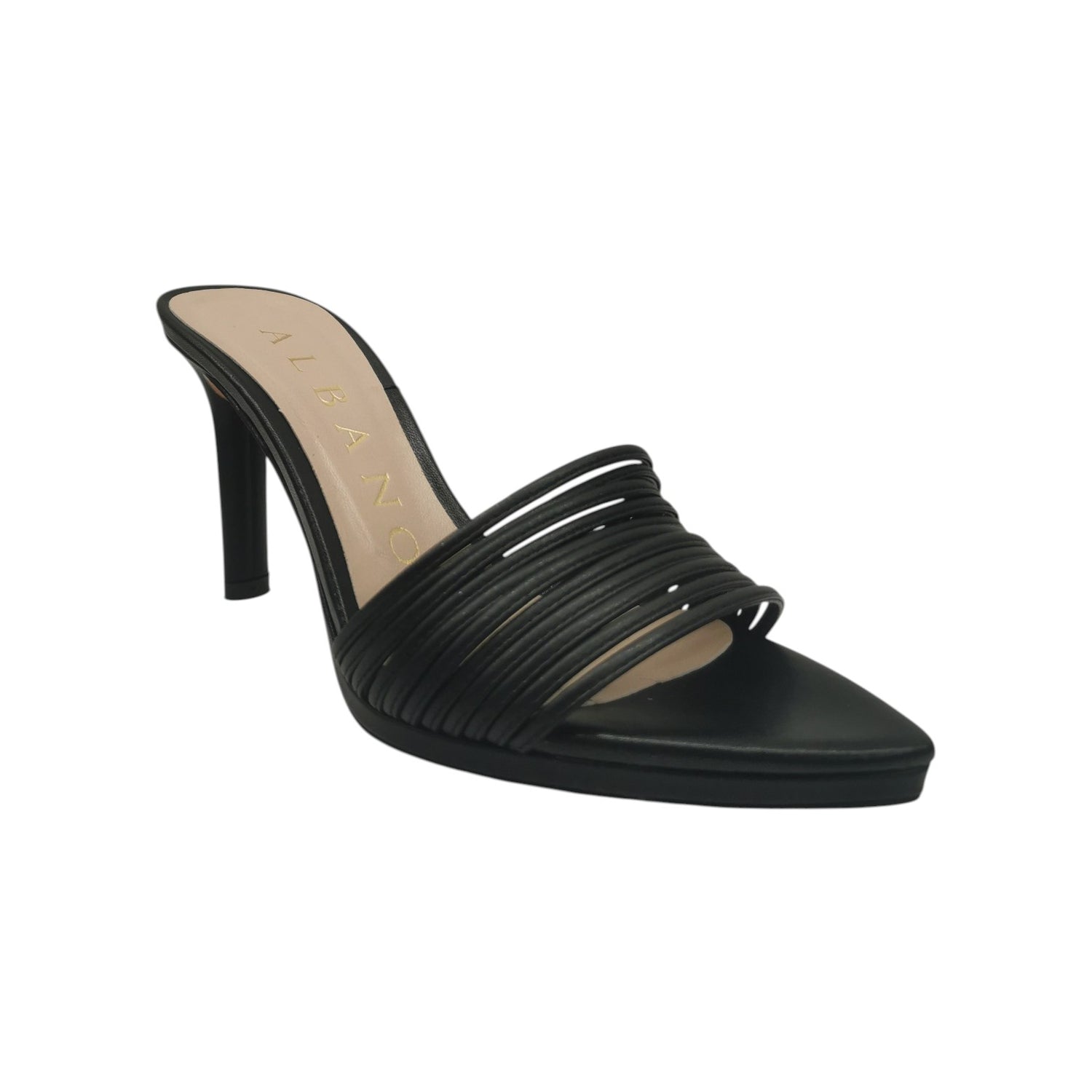 Albano Scalzato Donna in Ecopelle Nera con Tacco a Stiletto Alto 90mm