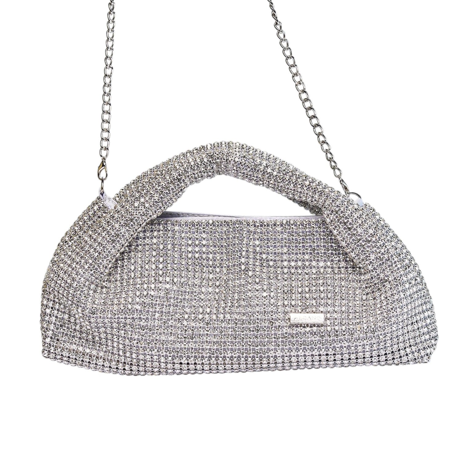 Albano Pochette Donna con Strass Argento