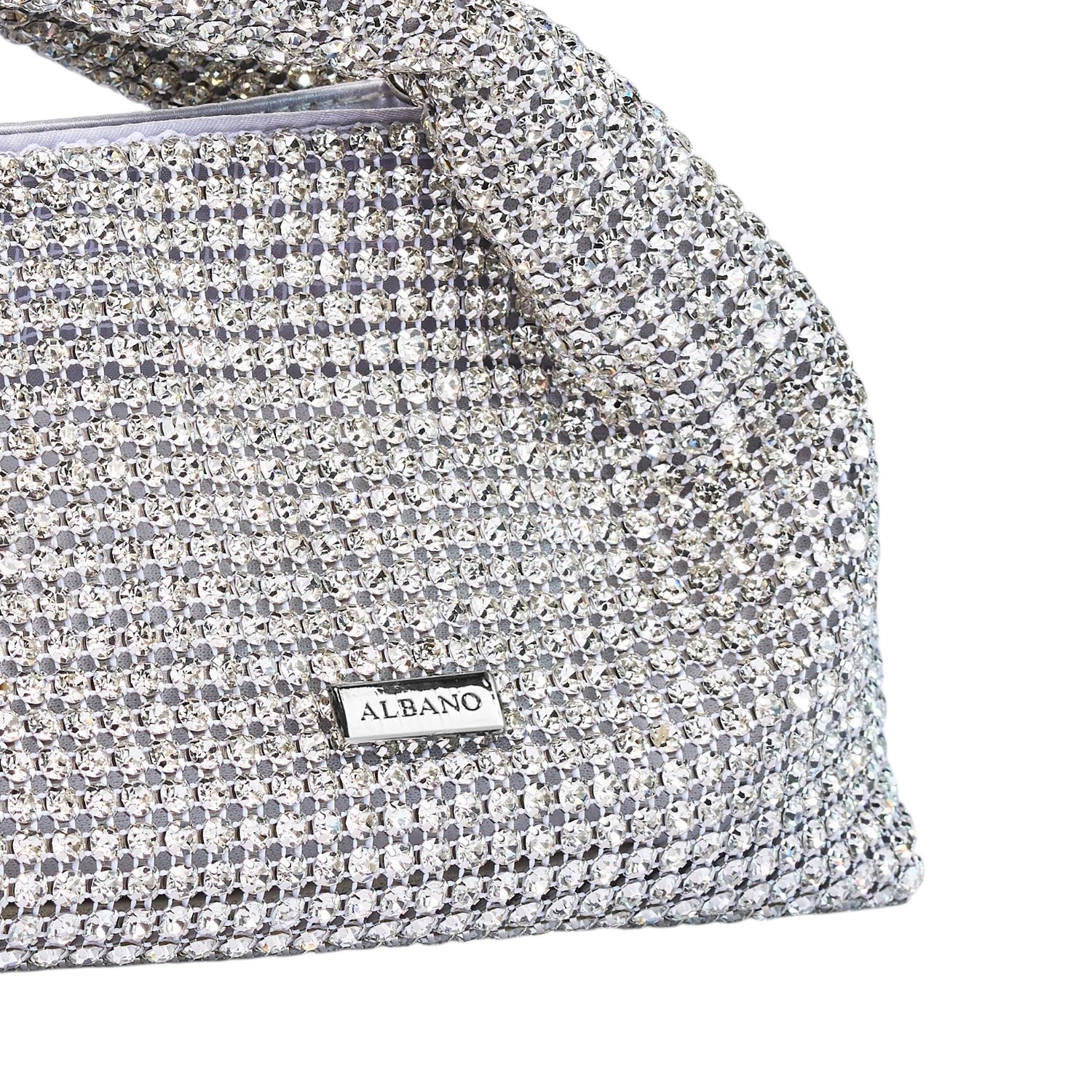 Albano Pochette Donna con Strass Argento