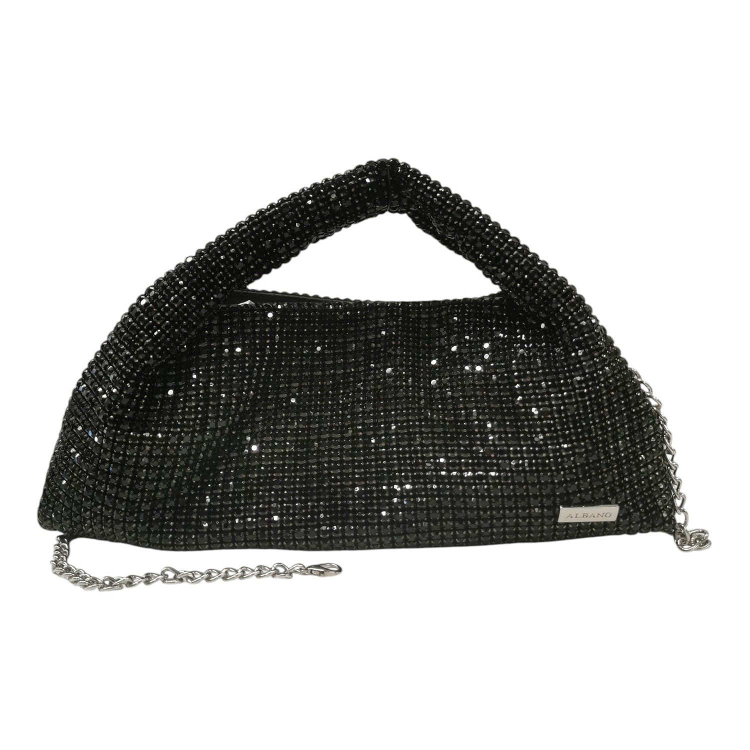 Albano Pochette Donna con Strass Nera
