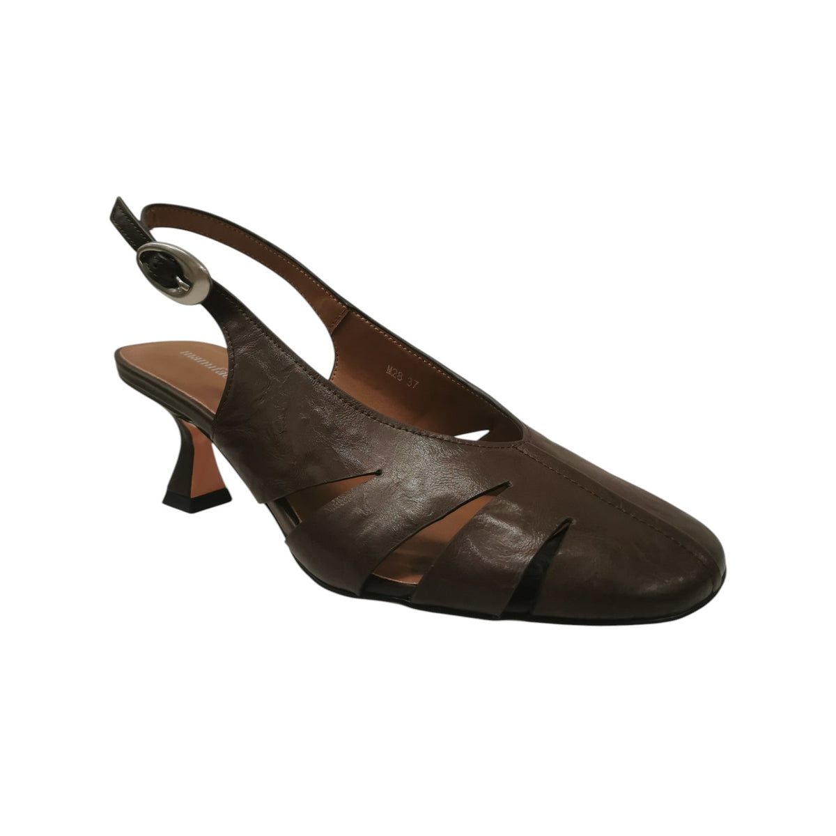 Manufacture D'Essai Chanelle Donna in Pelle Marrone con Tacco Alto 65mm