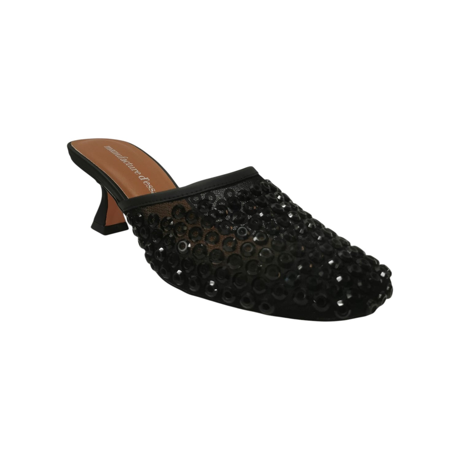 Manufacture D'Essai Sabot Donna Nero con Tacco a Rocchetto Alto 60mm