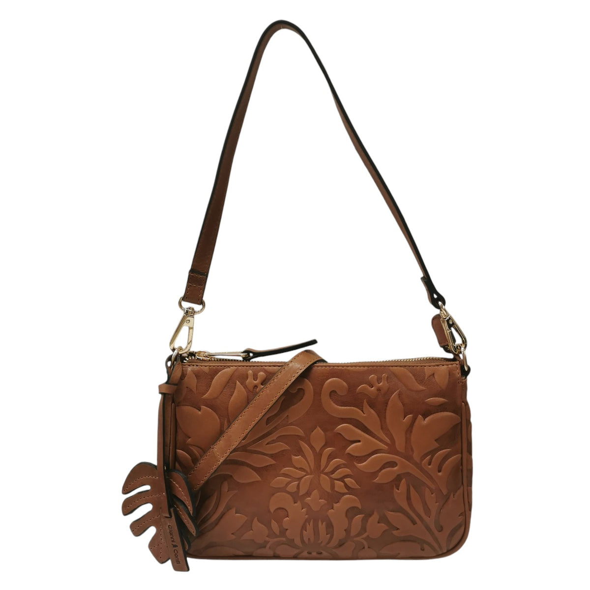 Gianni Conti Borsa a Tracolla Donna Nina Cuoio Floreale