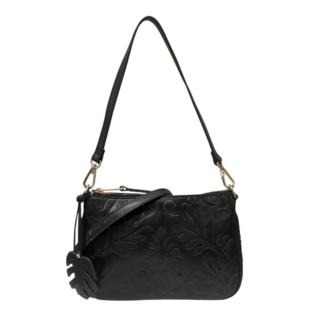 Gianni Conti Borsa a Tracolla Donna Nina Nera Floreale