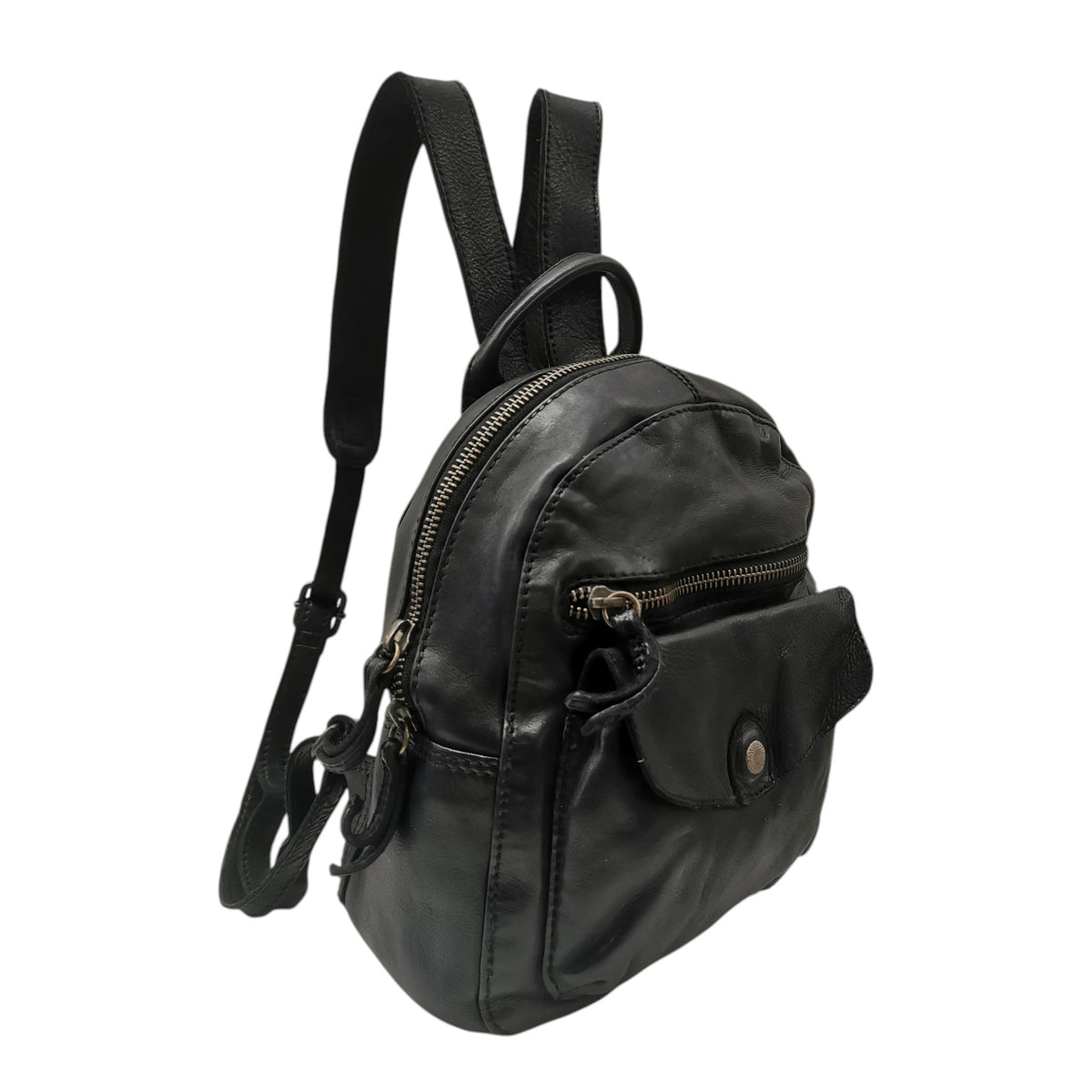 Gianni Conti Zaino Donna Malik in Pelle Nera