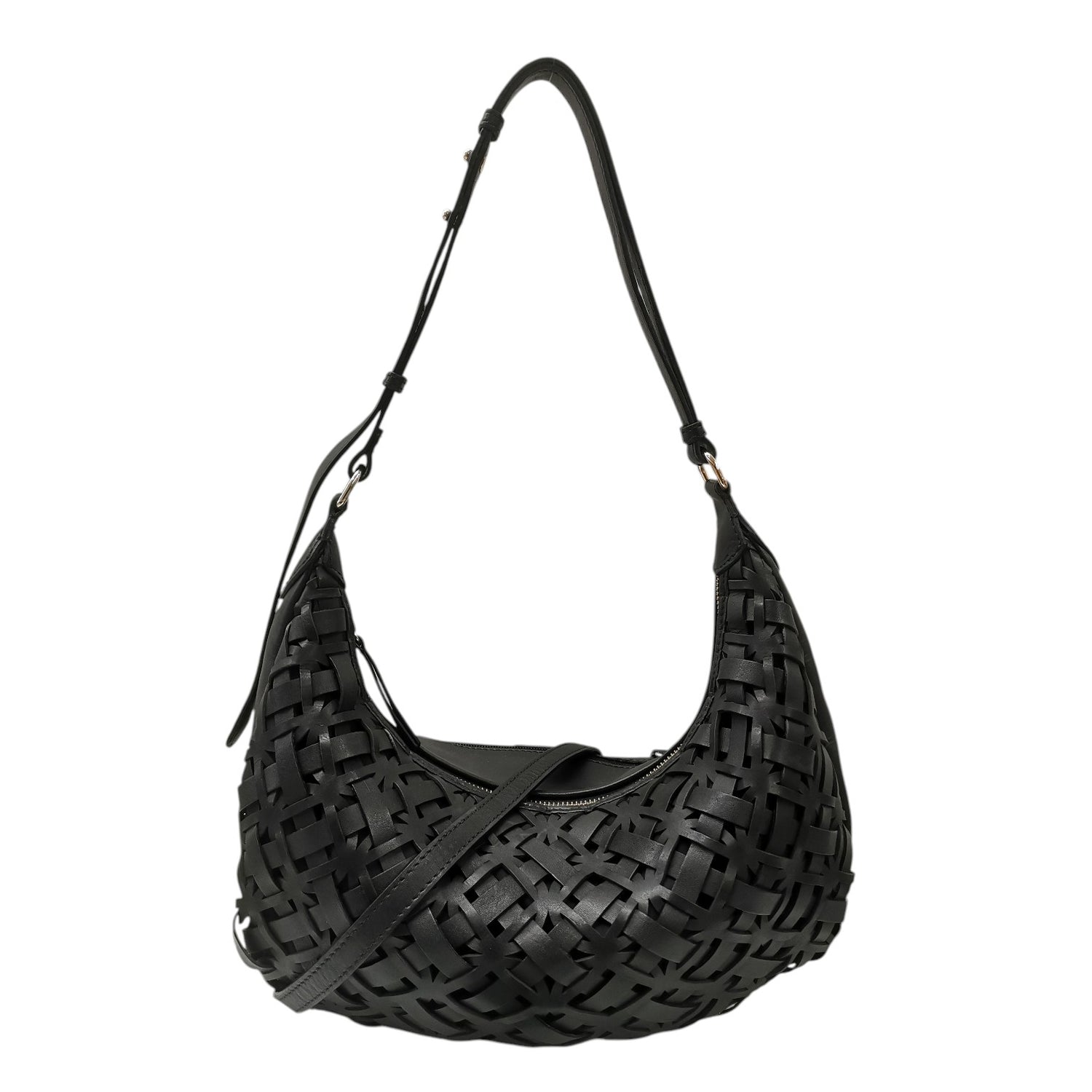 Gianni Conti Borsa a Spalla Donna in Pelle Nera con Manico Regolabile e Tracolla