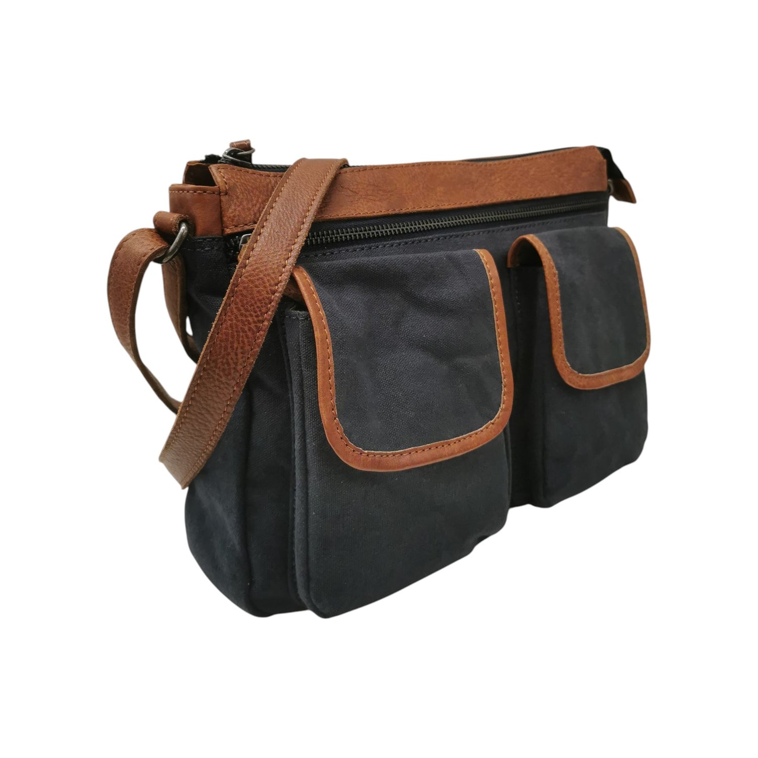 Gianni Conti Borsa a Tracolla Donna in Tessuto Jeans con Tasconi Frontali