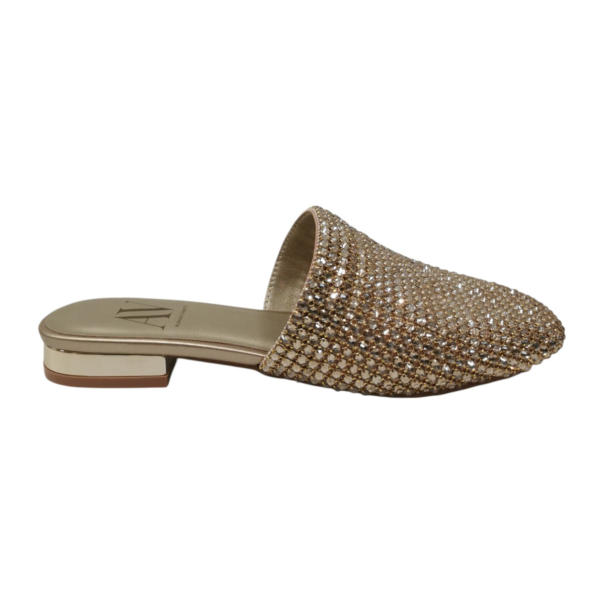 Albano Vanity Sabot Donna con Strass Oro e Tacco Alto 20mm