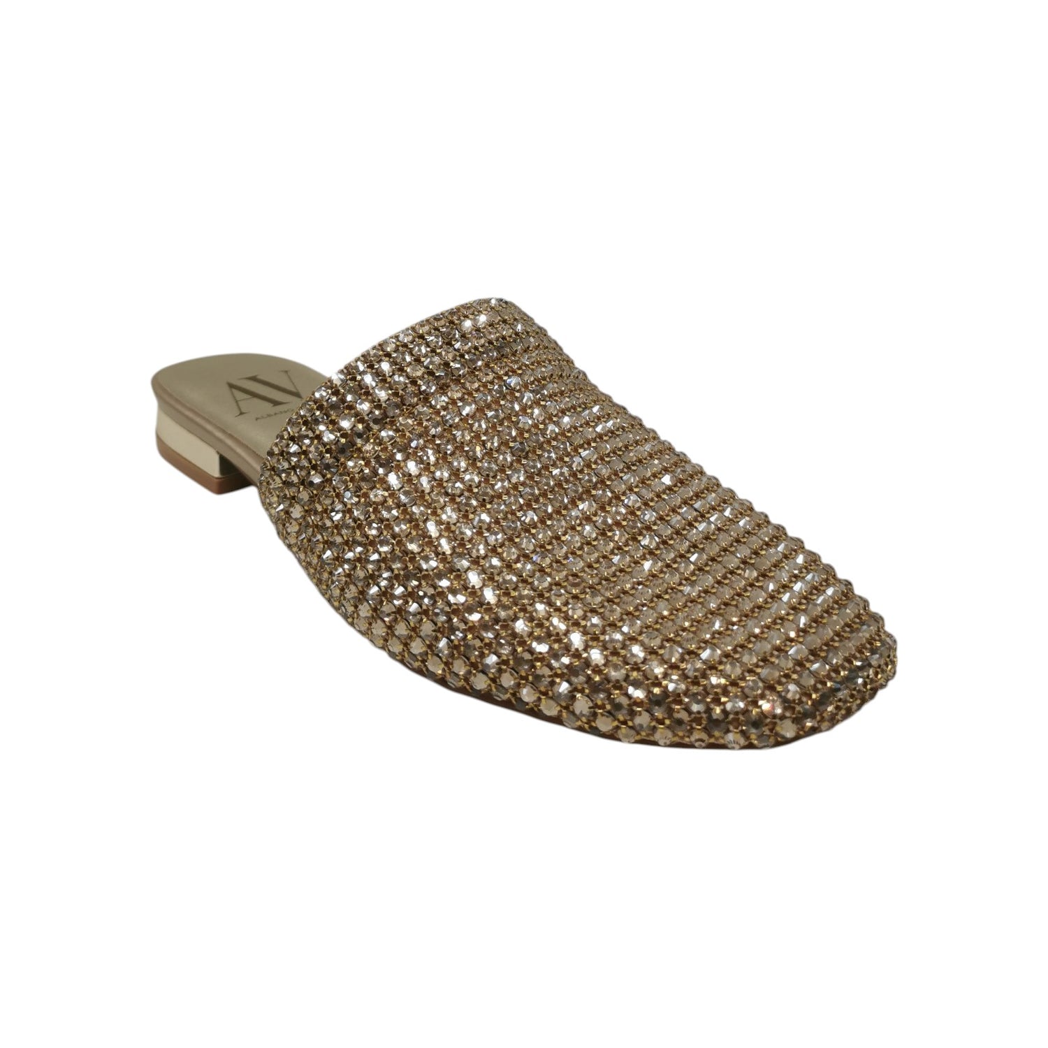 Albano Vanity Sabot Donna con Strass Oro e Tacco Alto 20mm
