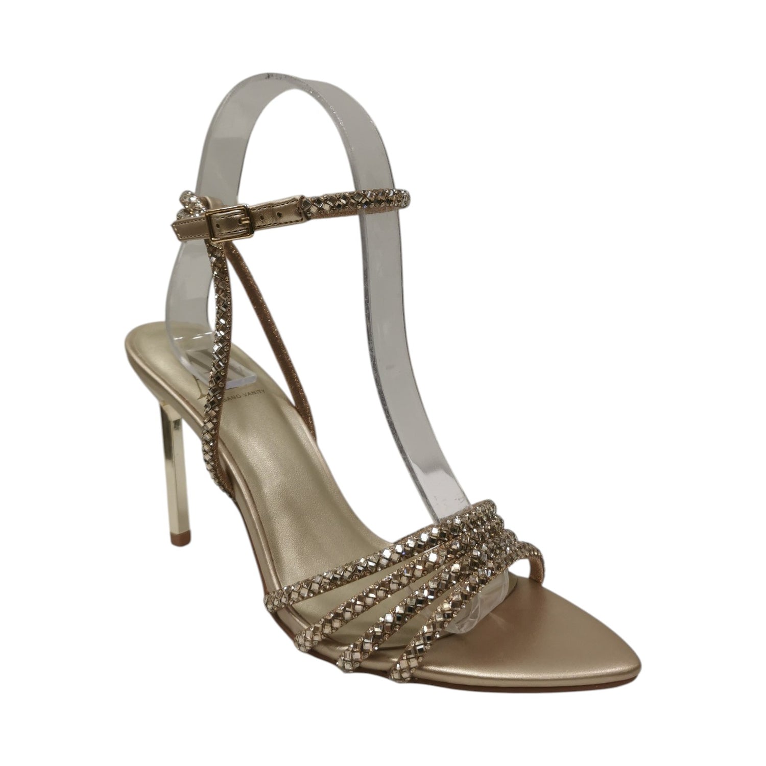 Albano Vanity Sandalo Platino con Tacco a Stiletto Alto 100mm