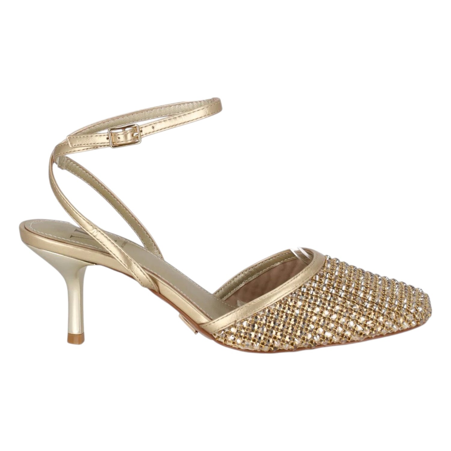 Albano Vanity Chanelle Donna Platino con Strass e Tacco Alto 70mm