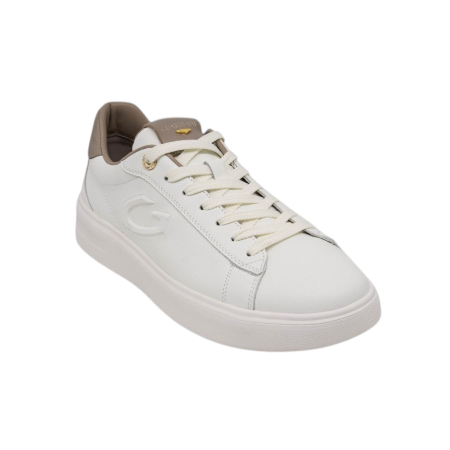 Guardiani Sneakers Uomo in Pelle Bianca Sporco