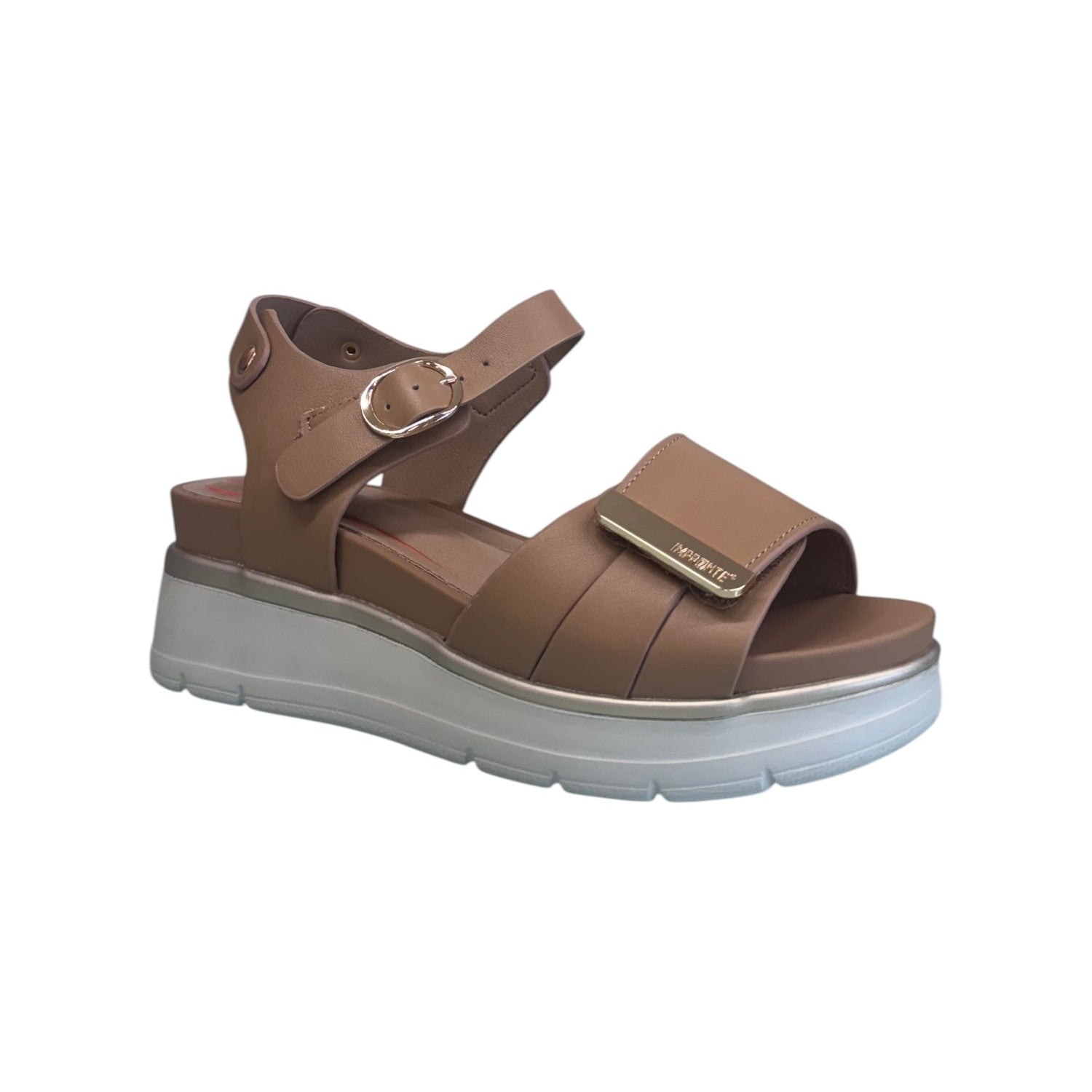 Impronte Sandalo Donna in Pelle Naturale con Zeppa