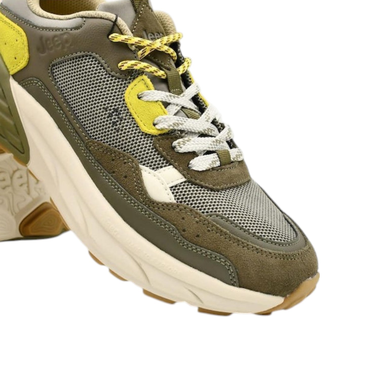 Jeep Sneakers Uomo in Camoscio e Tessuto Militare