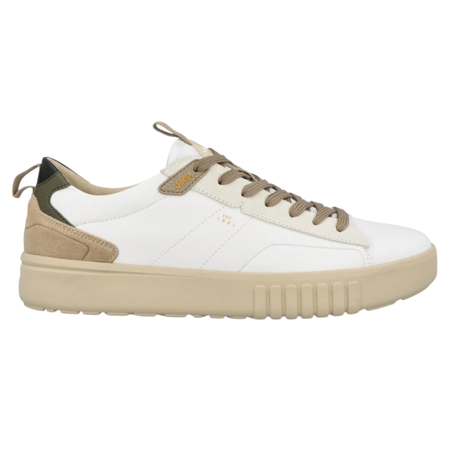 Jeep Sneakers Uomo in Ecopelle Bianca