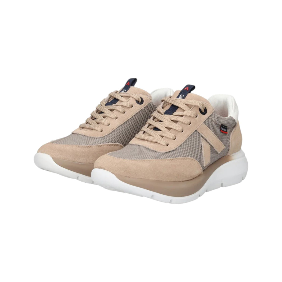 Callaghan Sneakers Uomo in Camoscio e Tessuto Pietra
