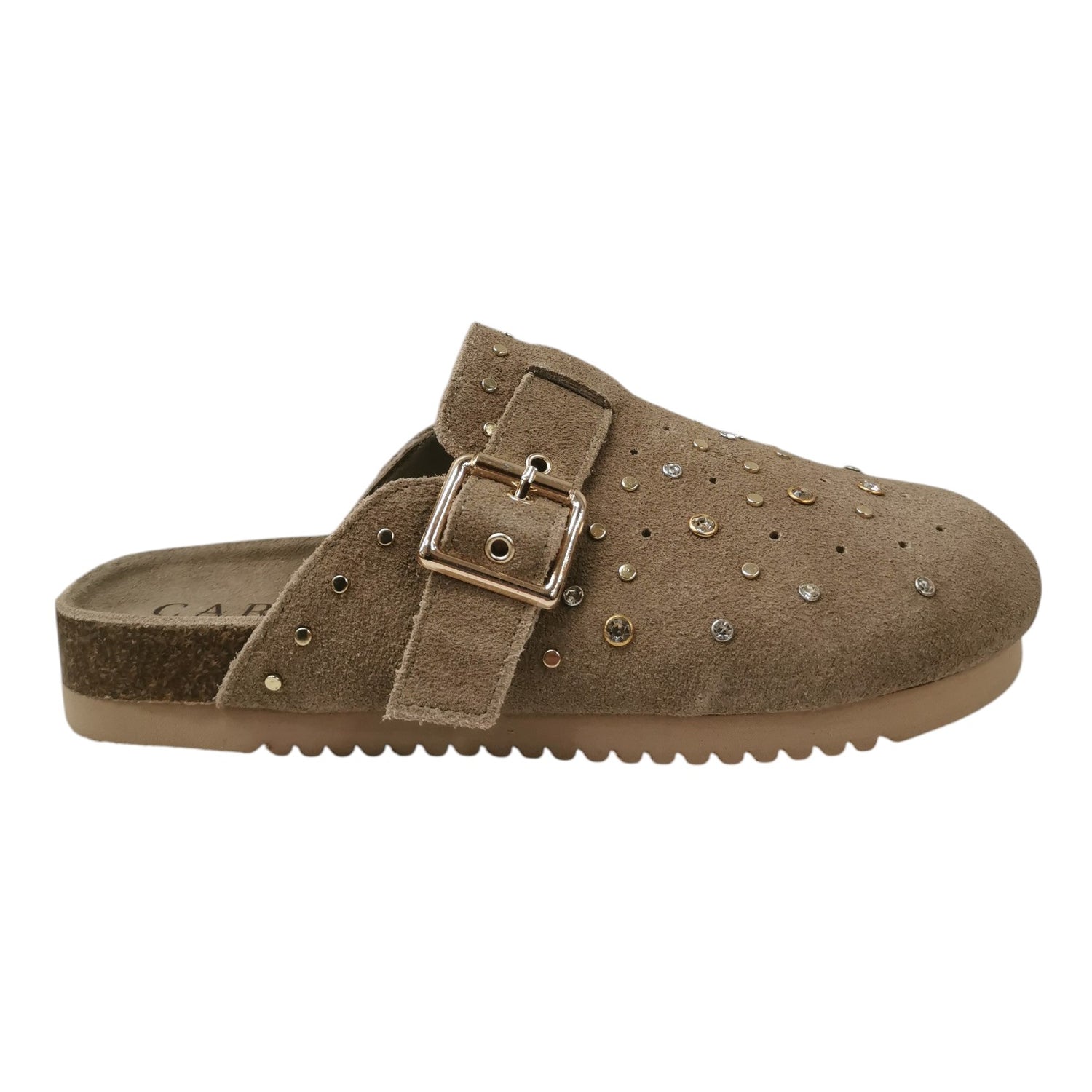 Carmela Sabot Donna in Camoscio Tortora con Borchie