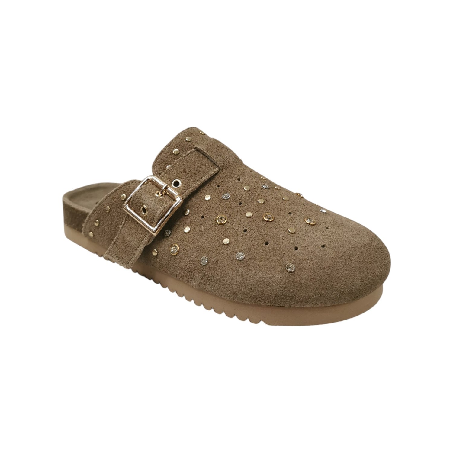 Carmela Sabot Donna in Camoscio Tortora con Borchie
