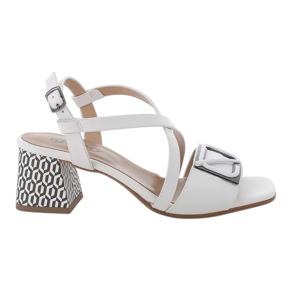 Igi&Co Sandalo Donna Bianco con Tacco Largo Alto 65mm