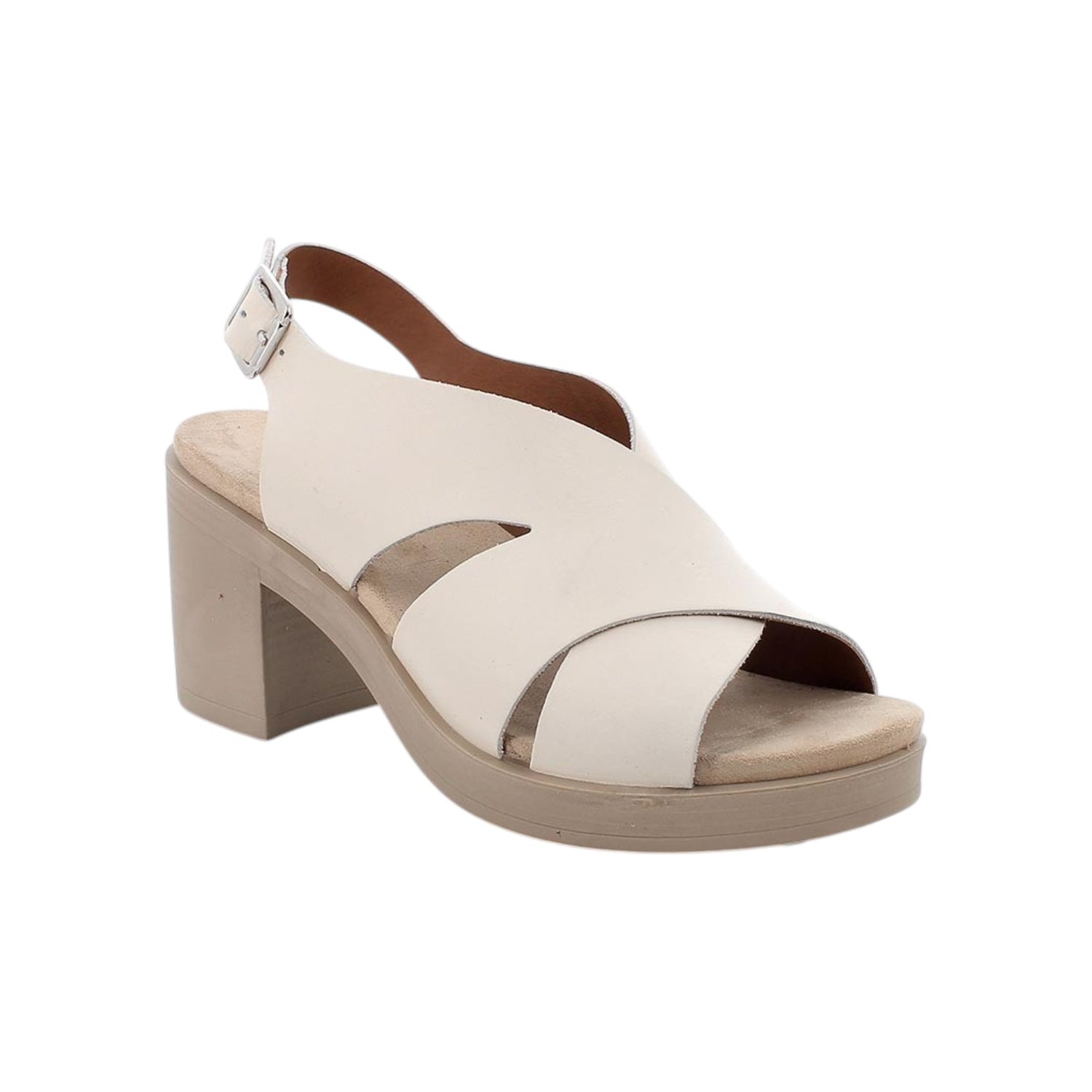 Igi&Co Sandalo Donna Panna con Tacco Largo Alto 80mm