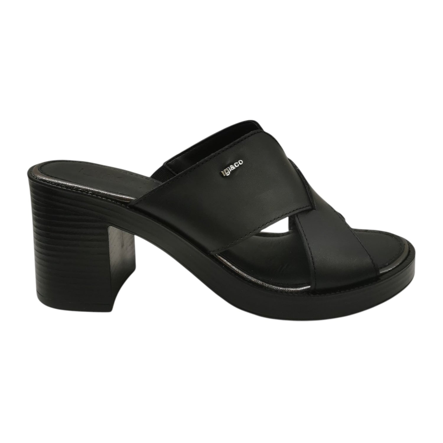 Igi&Co Scalzato Donna Nero con Tacco Largo Alto 75mm