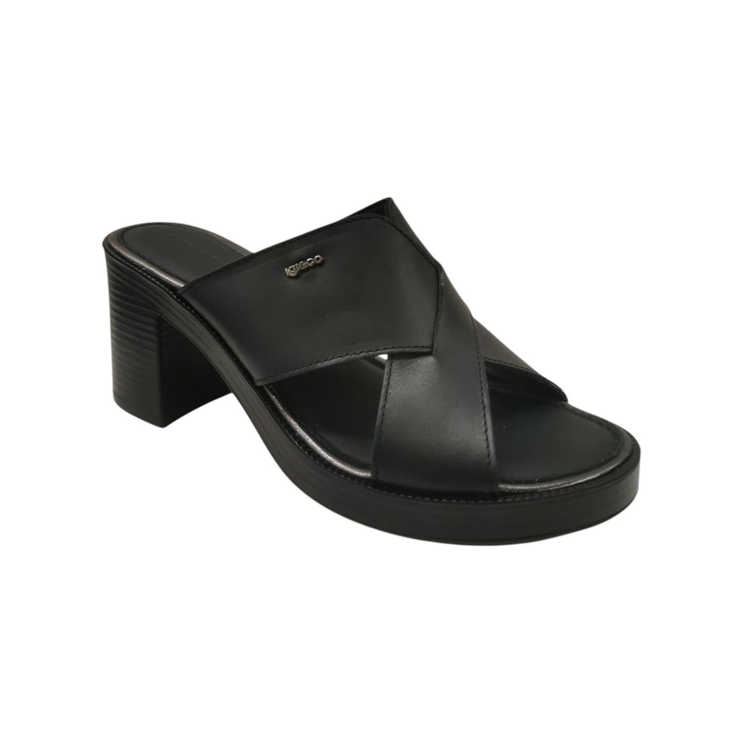 Igi&Co Scalzato Donna Nero con Tacco Largo Alto 75mm