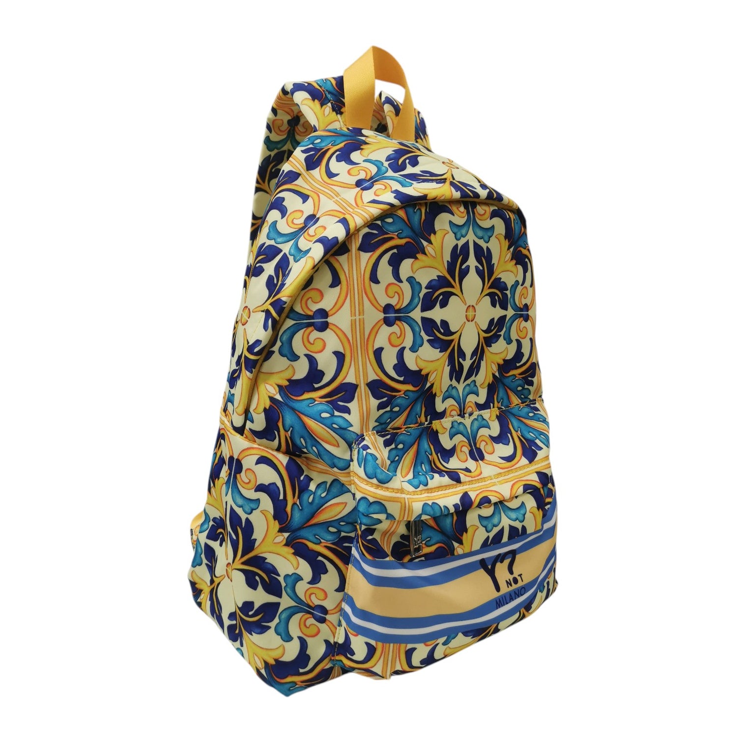 Ynot? Zaino Donna in Tessuto Giallo con Stampa Geometrica
