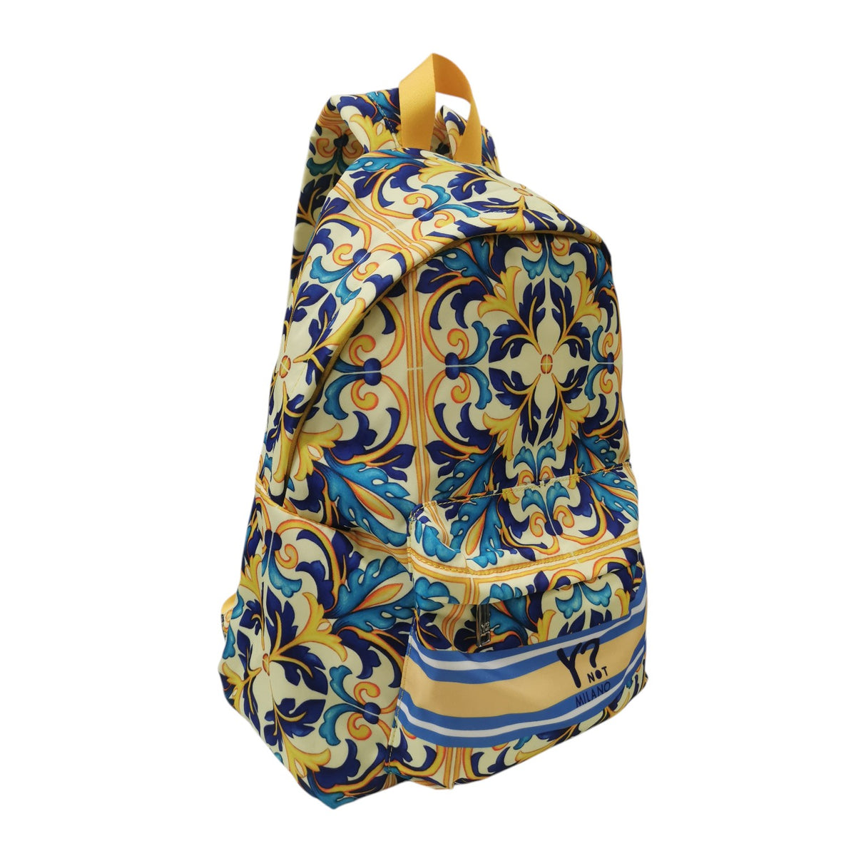 Ynot? Zaino Donna in Tessuto Giallo con Stampa Geometrica