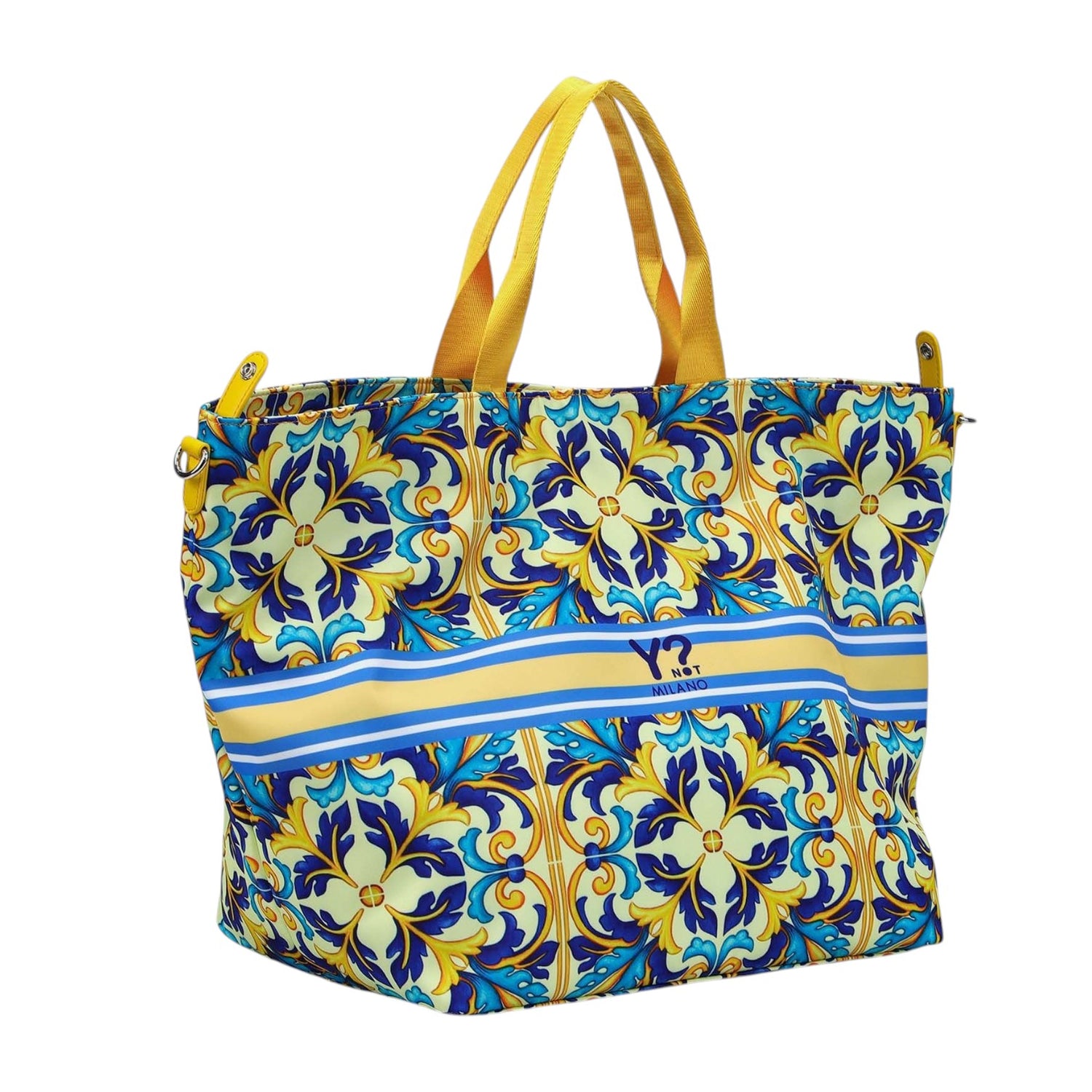 Ynot? Borsa Mare a Spalla Donna in Tessuto Giallo con Tracolla