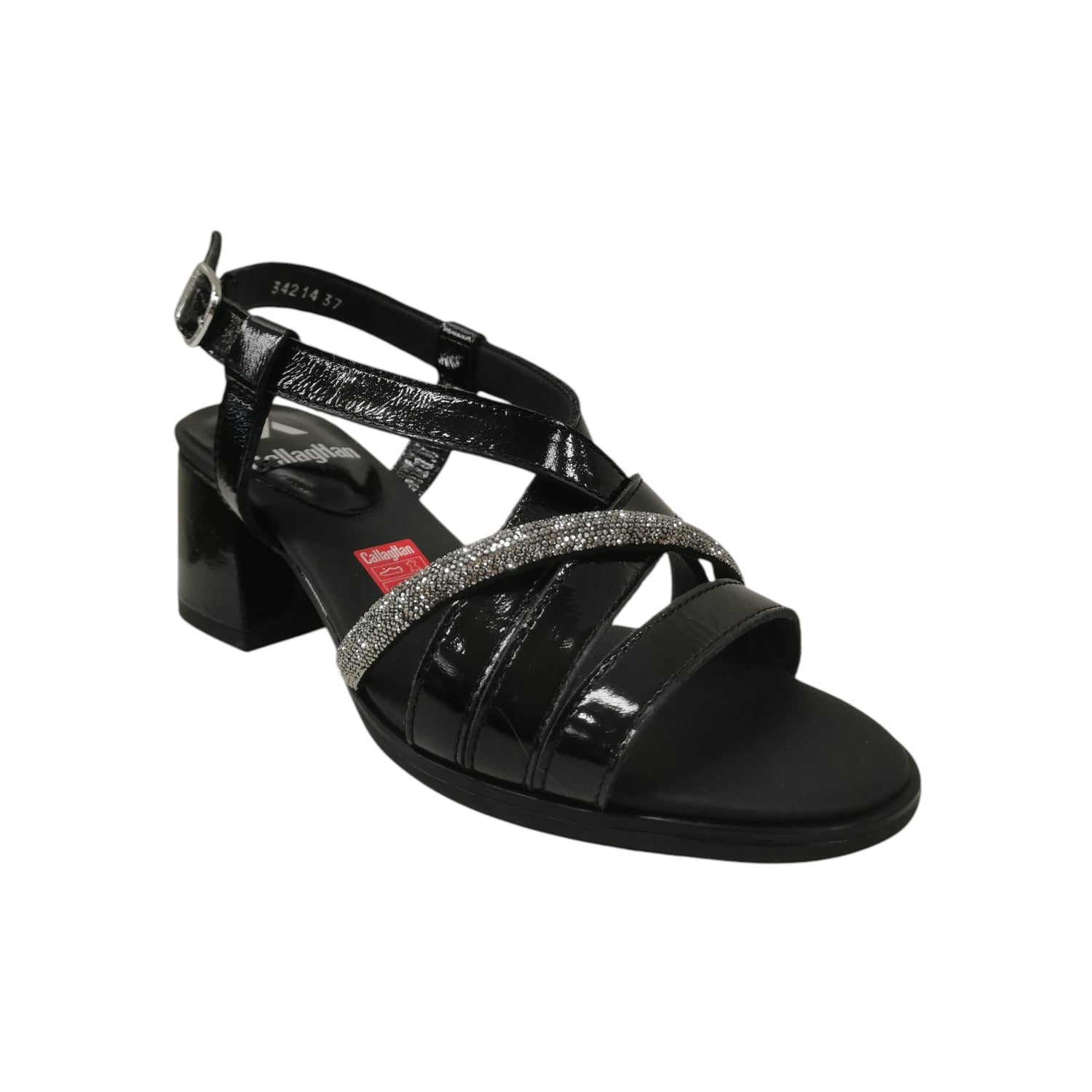 Callaghan Sandalo Donna Nero con Tacco Largo Alto 65mm