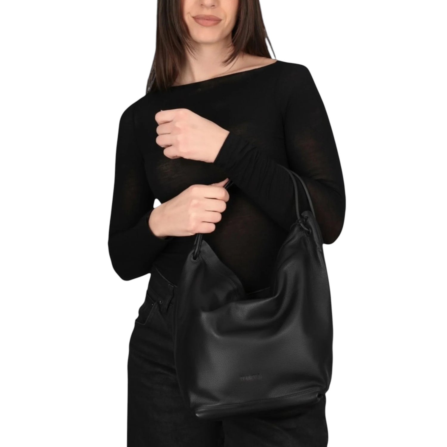 Biasia Borsa a Spalla Sacca Donna in Pelle Nera