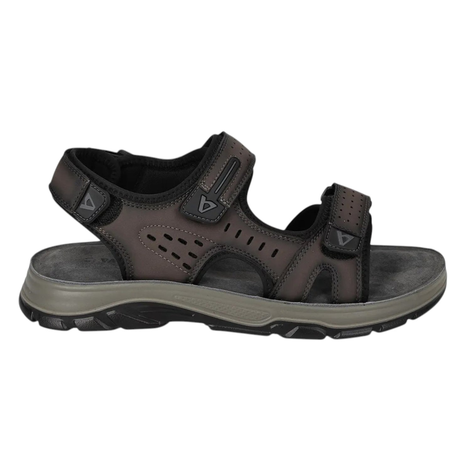 Valleverde Sandalo Uomo in Ecopelle Grigia con Doppio Strappo