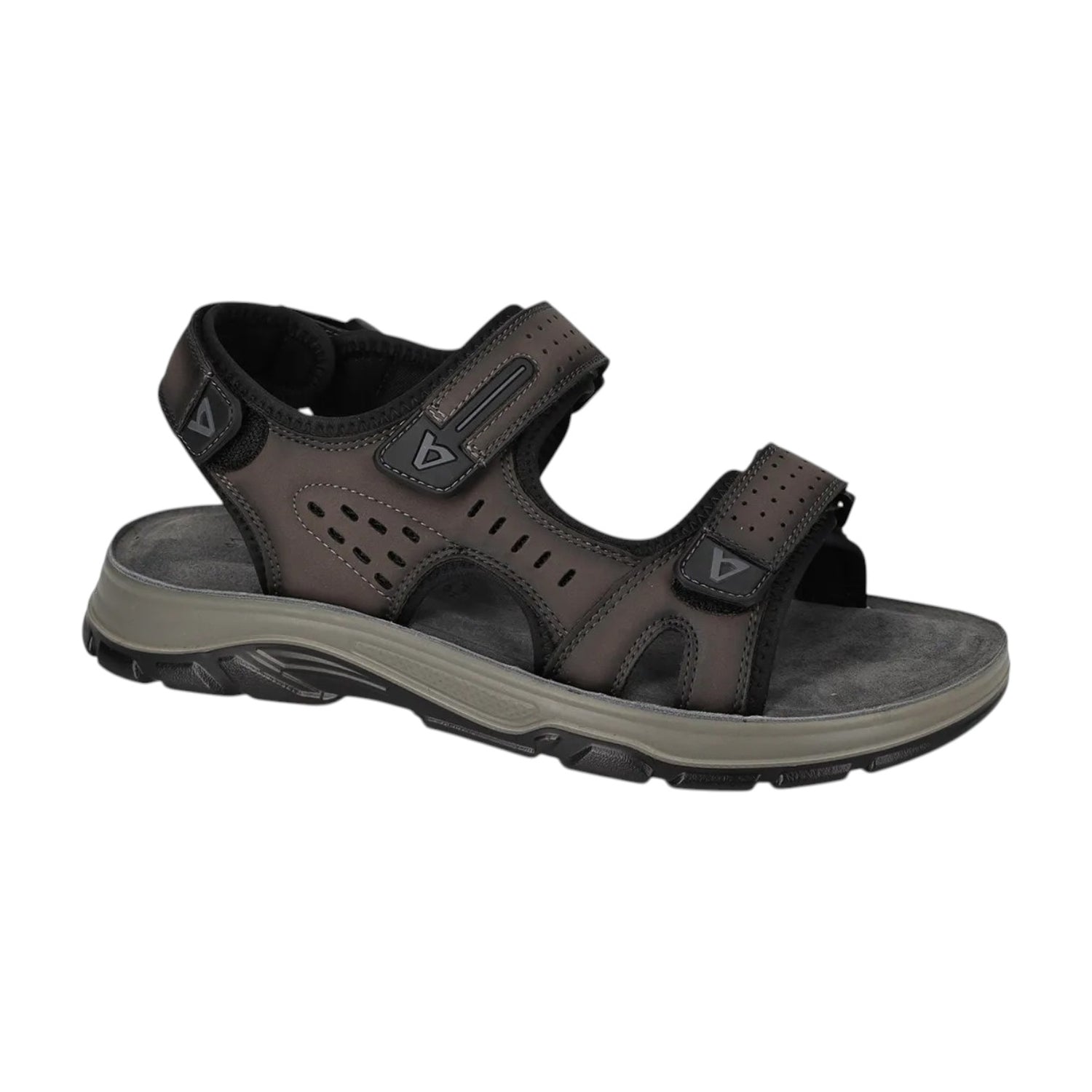 Valleverde Sandalo Uomo in Ecopelle Grigia con Doppio Strappo