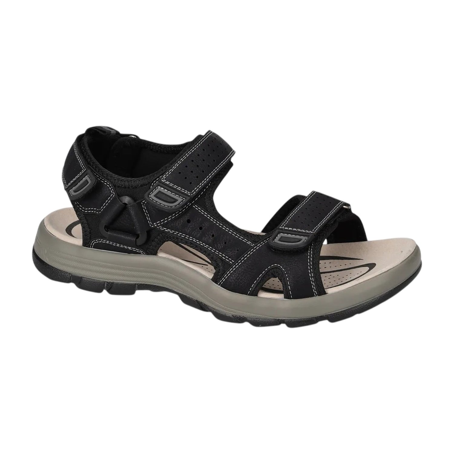 Valleverde Sandalo Uomo in Ecopelle Nera