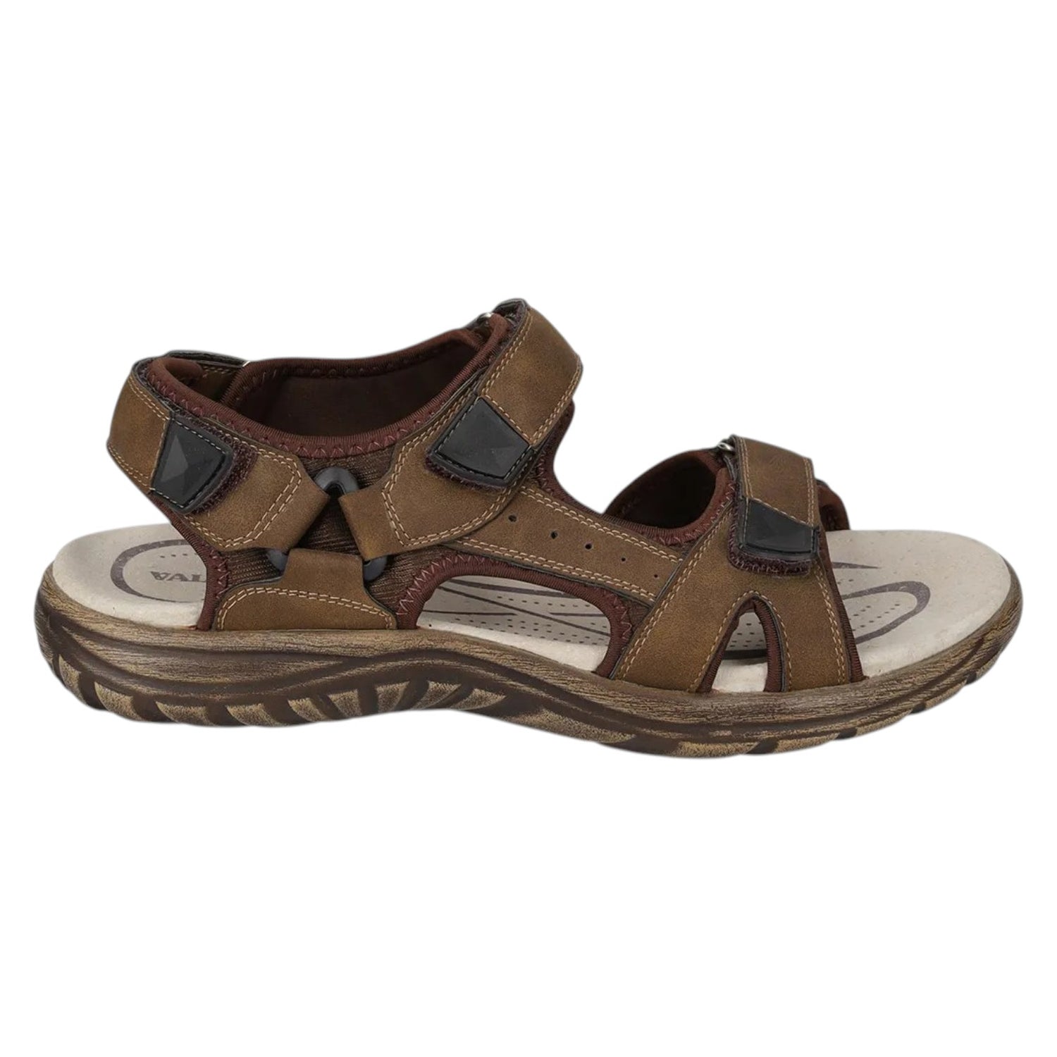 Valleverde Sandalo Uomo Marrone con Tre Strappi