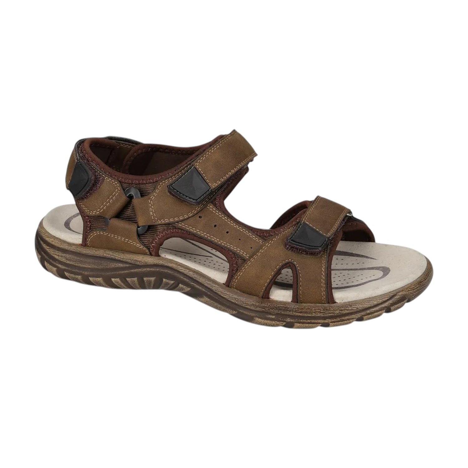 Valleverde Sandalo Uomo Marrone con Tre Strappi