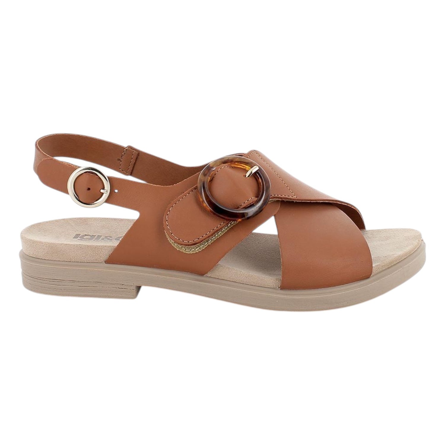 Igi&Co Sandalo Donna in Pelle Cuoio con Fibbia